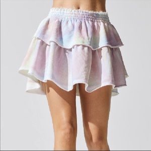 Love shack fancy tie dye mini skirt